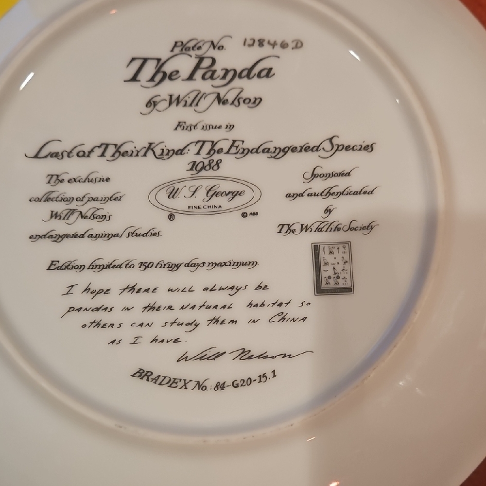 The Panda Collector's Plate by George - White